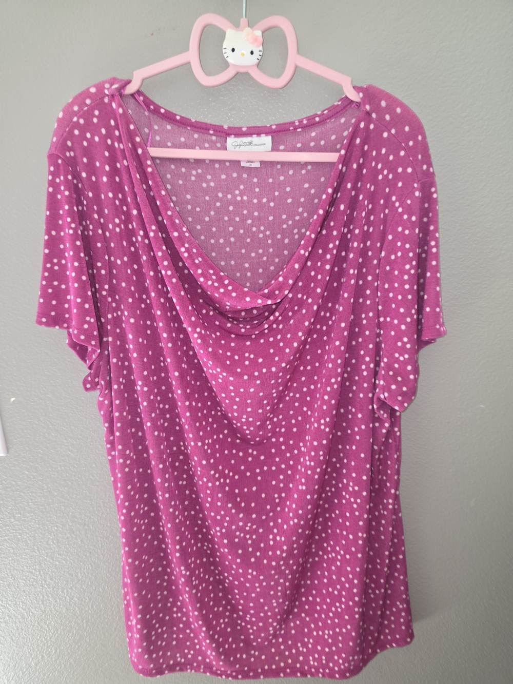 Apt. 9 Pink Polka Dot Cowl Neck Blouse